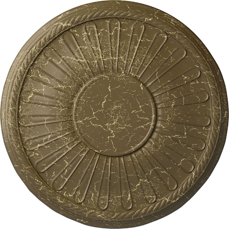 Ekena Millwork Leandros Ceiling Medallion (Canopies up to 6 3/8"), 19 7/8"OD x 1 1/4"P, Mississippi Mud Crackle CM22LNMMC